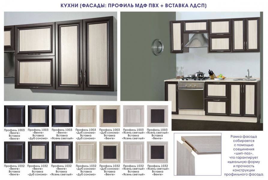 кухня с фасадом мдф пвх + вставка лдсп в Дзержинске