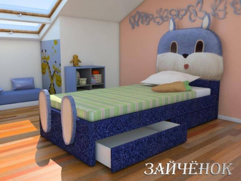 кровать зайка с мягким изголовьем кожа в Дзержинске