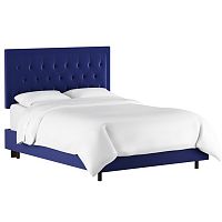 кровать двуспальная 160х200 синяя с каретной стяжкой alix blue в Дзержинске