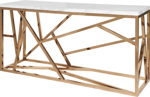консоль geometric 180x50x90 золото, белая столешница в Дзержинске
