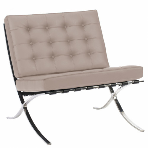 кресло barcelona chair экокожа серое в Дзержинске