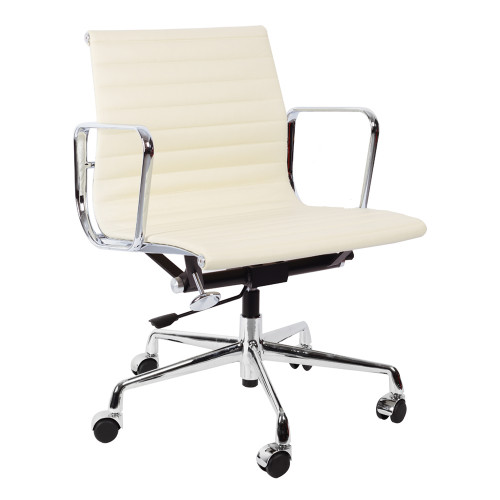 кресло eames style кремовая кожа в Дзержинске