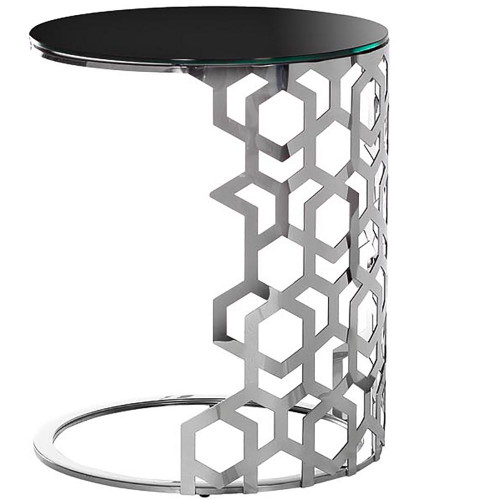 стол приставной silver circle 50x50х60 черный, серебро в Дзержинске