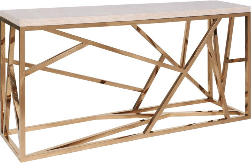 консоль geometric 180x50x90 золото, светлая столешница в Дзержинске