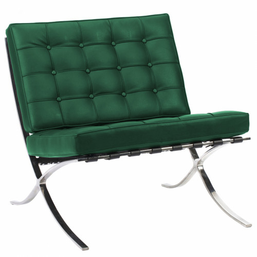 кресло barcelona chair кожа зеленое в Дзержинске