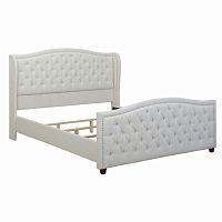 кровать двуспальная 160х200 белая из велюра marcella в Дзержинске