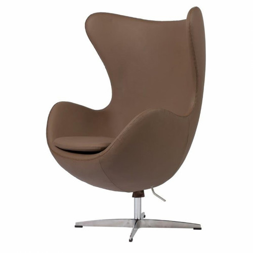 кресло egg chair кожа коричневое в Дзержинске