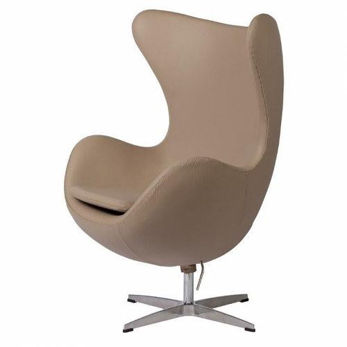 кресло egg chair кожа темно-бежевое в Дзержинске