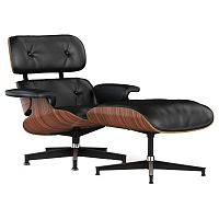кресло lounge chair & ottoman черное в Дзержинске