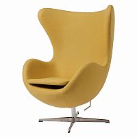 кресло egg chair кашемир желтое в Дзержинске