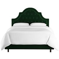 кровать двуспальная 160х200 зеленаяс каретной стяжкой harvey tufted emerald velvet в Дзержинске