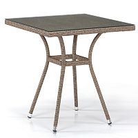 стол из иск. ротанга t282bnt-w56-70x70 light brown в Дзержинске