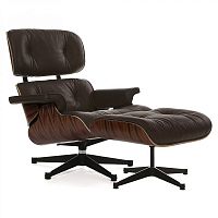 кресло eames style lounge chair палисандр коричневое в Дзержинске
