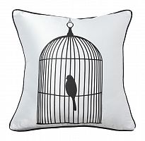 подушка с птичкой в клетке birdie in a cage white в Дзержинске
