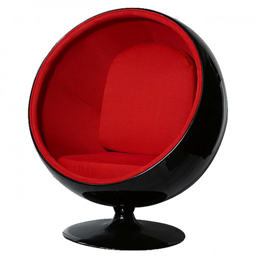 кресло eero ball chair черно-красное в Дзержинске
