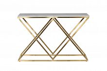 консоль белая с золотыми фигурными ножками bianco namibia 120x40x78 см в Дзержинске