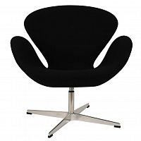 кресло arne jacobsen style swan chair черная шерсть в Дзержинске