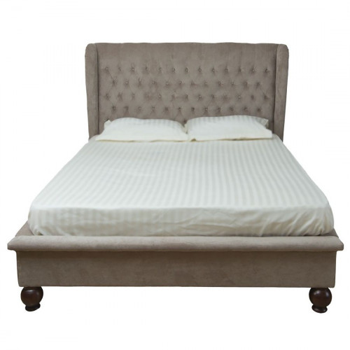 кровать двуспальная 160х200 из велюра бежевая bliss в Дзержинске