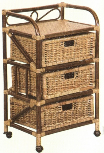 комод с плетёными ящиками tower (темный) в Дзержинске