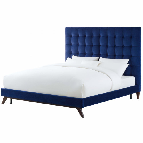 кровать eden 90х200 синий велюр р в Дзержинске