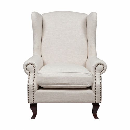 кресло collins wingback chair кремовая ткань в Дзержинске