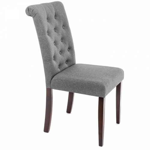 стул деревянный amelia dark walnut / fabric grey в Дзержинске