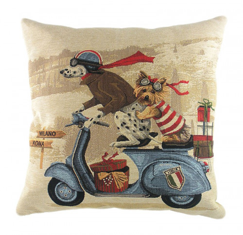 подушка с картинкой scooter dogs blue в Дзержинске