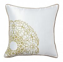 подушка с золотыми цветами flower weaving white в Дзержинске