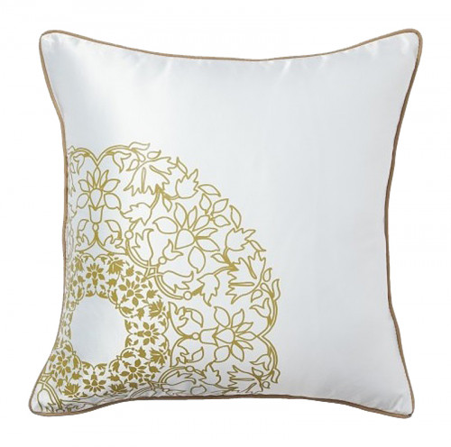 подушка с золотыми цветами flower weaving white в Дзержинске