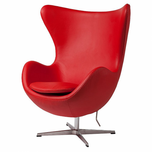 кресло egg chair кожа красное в Дзержинске