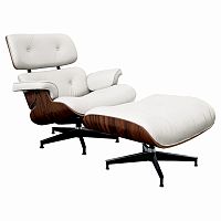 кресло lounge chair & ottoman белое в Дзержинске
