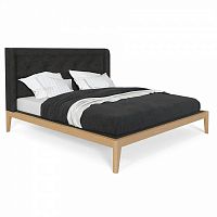 кровать двуспальная с мягким изголовьем 160x200 темно-серая fly soft new в Дзержинске