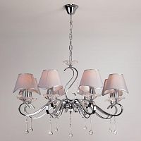 подвесная люстра eurosvet kelly 10085/8 хром/прозрачный хрусталь strotskis в Дзержинске