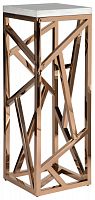 консоль geometric высокая 40x40x110 золото, белая столешница в Дзержинске