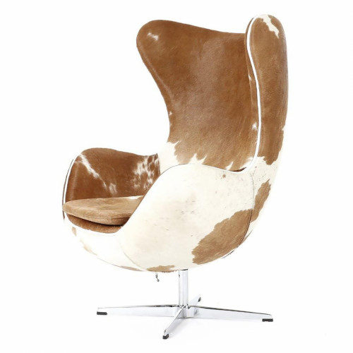 кресло egg chair коричнево-белое в Дзержинске
