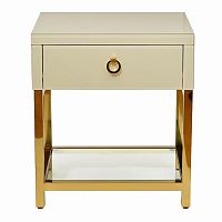 тумбочка с выдвижным ящиком classic бежевая с золотом в Дзержинске
