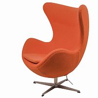 кресло egg chair кашемир оранжевое в Дзержинске