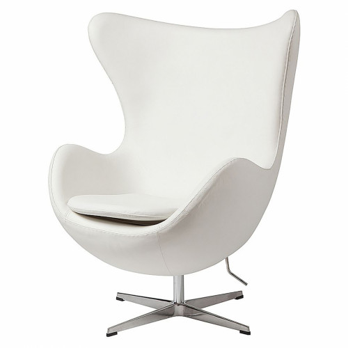 кресло egg chair кожа белое в Дзержинске
