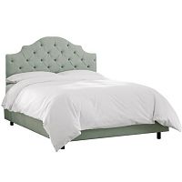 кровать двуспальная 160х200 светло-голубая с каретной стяжкой henley tufted swedish blue в Дзержинске