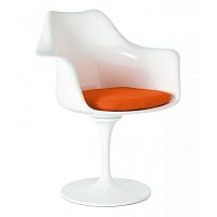 кресло tulip armchair бело-оранжевое шерсть в Дзержинске