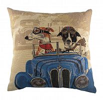 подушка с забавными собаками на синем автомобиле doggie drivers blue в Дзержинске