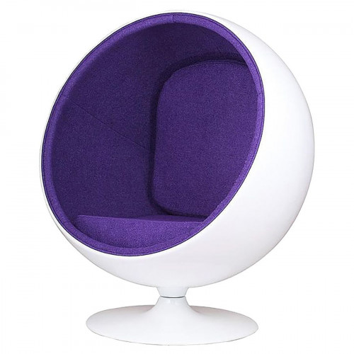 кресло eero ball chair бело-фиолетовое в Дзержинске
