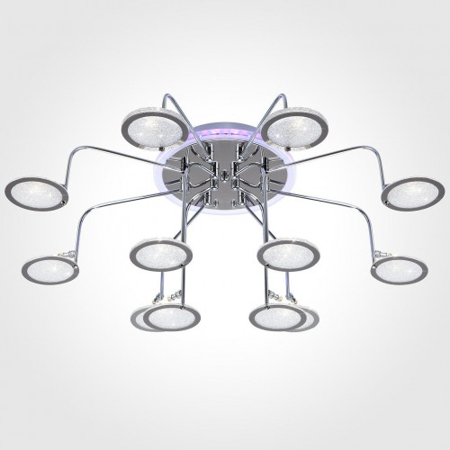 потолочная люстра eurosvet spider 80109/12 хром/синий+фиолетовый в Дзержинске