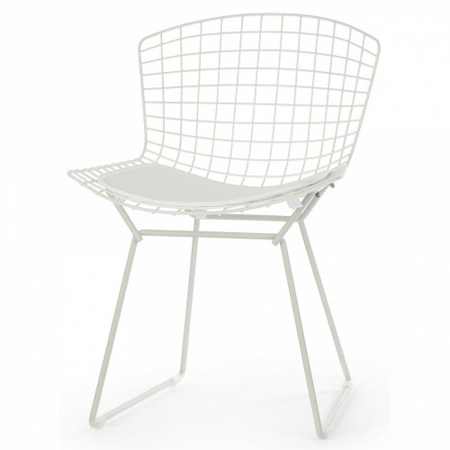 стул bertoia side кожаный standart белый в Дзержинске
