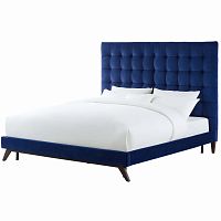 кровать двуспальная 160х200 синяя из велюра eden в Дзержинске