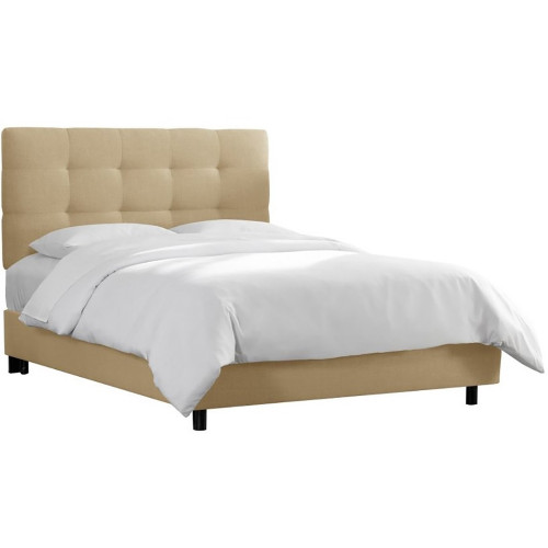 кровать двуспальная 160х200 бежевая alice tufted beige в Дзержинске