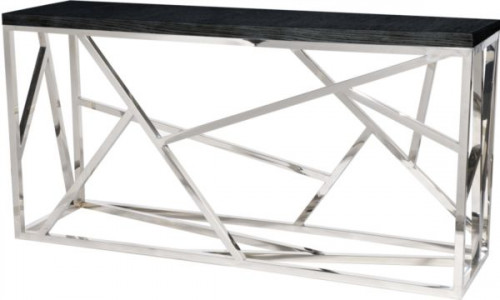 консоль geometric 180x50x90 хром, черная столешница в Дзержинске