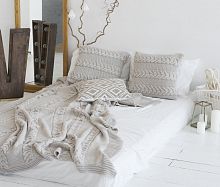 комплект плед с косами (180*220) и 2 наволочки (50*50) лён в Дзержинске