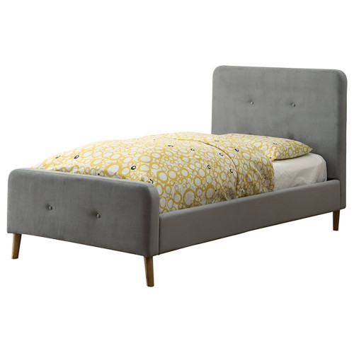 кровать button tufted flannelette gray 90х200 в Дзержинске