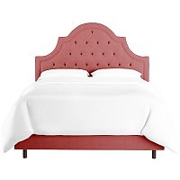 кровать двуспальная 160х200 розовая с каретной стяжкой harvey tufted rose velvet в Дзержинске